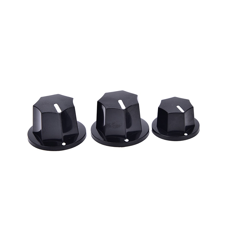 &lt; E2id &amp; &gt; 3Pcs Knob Kontrol volume Bahan Plastik Warna Hitam Gaya Vintage Untuk bass jazz