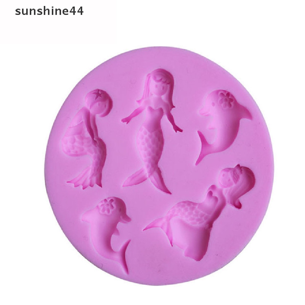 Sunshine Cetakan fondant / Cokelat Bentuk mermaid Bahan Silikon Untuk Dekorasi Kue