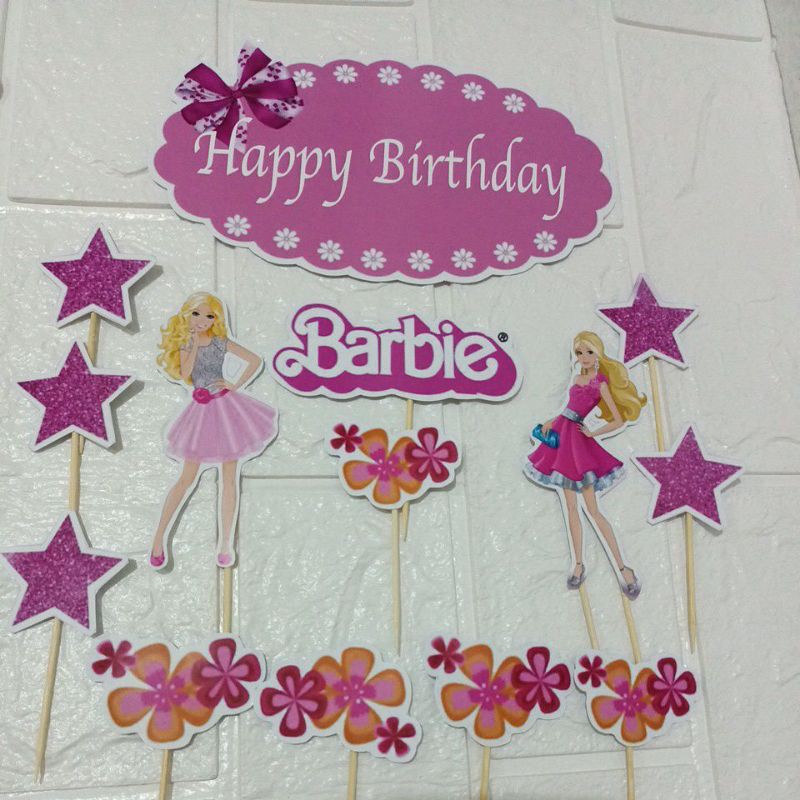 TOPPER CAKE HAPPY BIRTHDAY KARAKTER ANAK PEREMPUAN/HIASAN KUE ULANG TAHUN kARAKTER