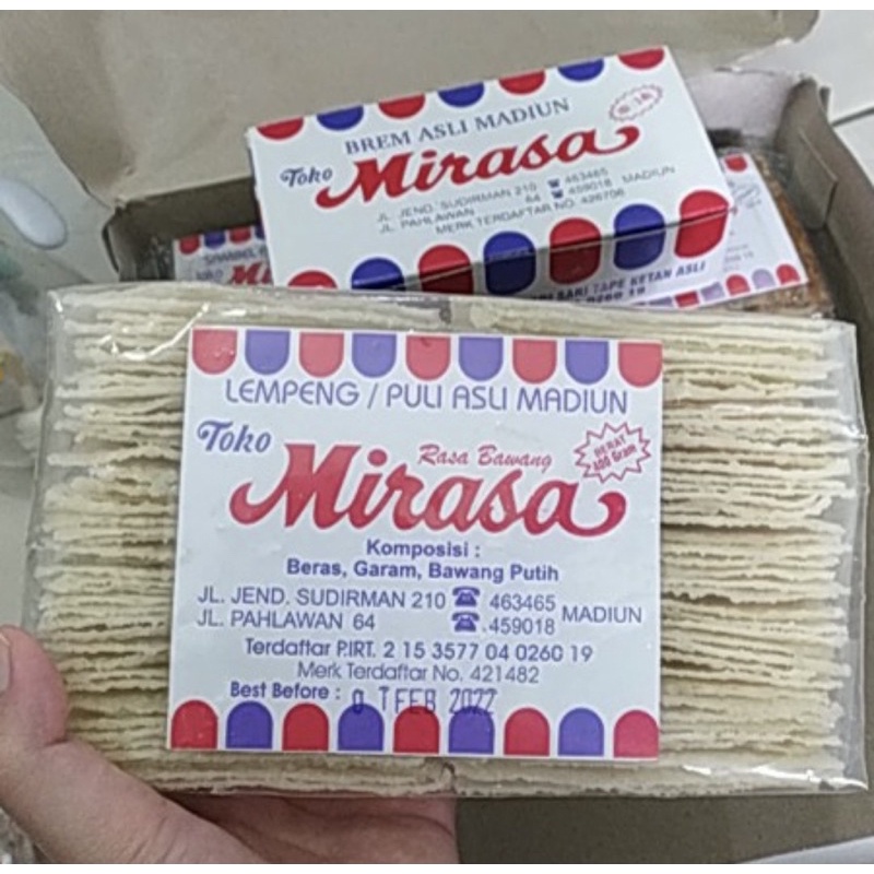 

Kerupuk Lempeng Puli “Mirasa” Khas Madiun (400 gram)