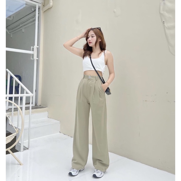 Loose Pants Trousers Wanita - Celana Anti Kusut - Celana Kulot Wanita Korean style