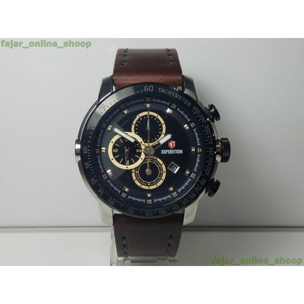 Jam Tangan Expedition E 6372 Silver Black Original