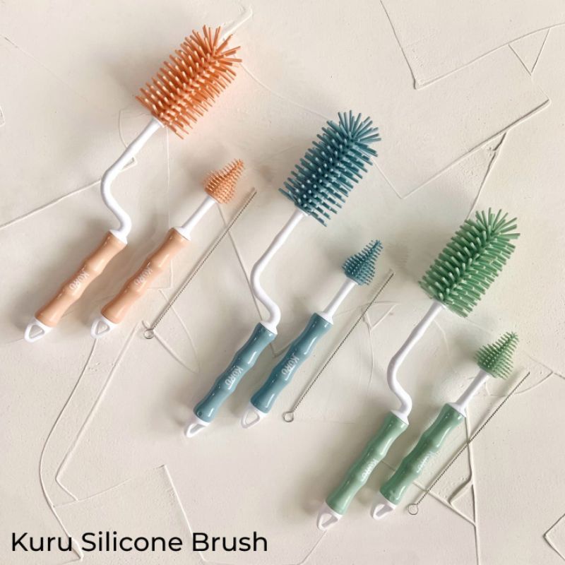 KURU Silicone Bottle Brush | Sikat Silikon Botol Nipple Dot