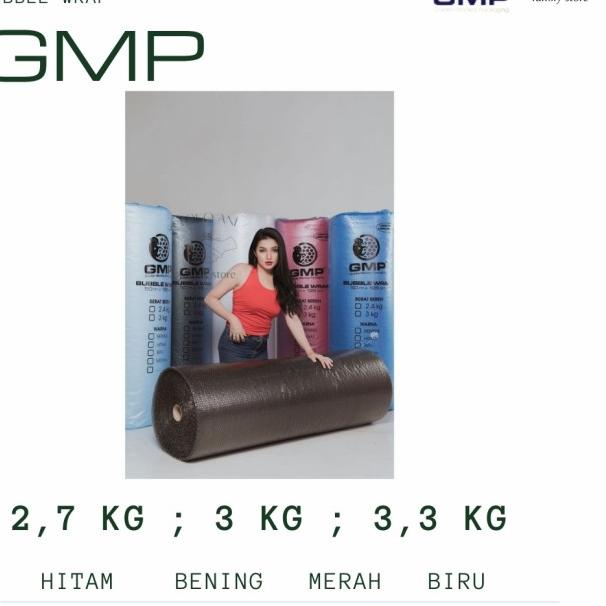 

BUBBLE WRAP GMP HITAM/BENING GMP 3KG 40cm x 50m - Hitam