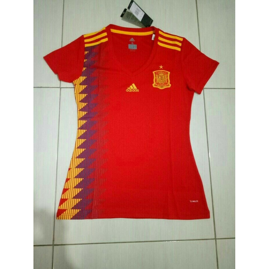 JERSEY BOLA LADIES SPANYOL HOME WORLD CUP PIALA DUNIA 2018 GRADE ORI