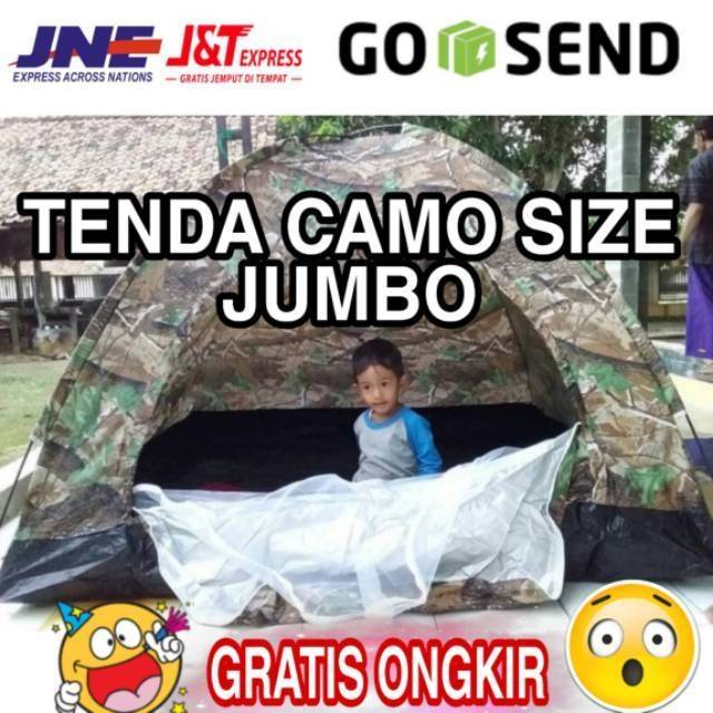 (BISA COD tenda dome kapasitas 4-5 orang, loreng