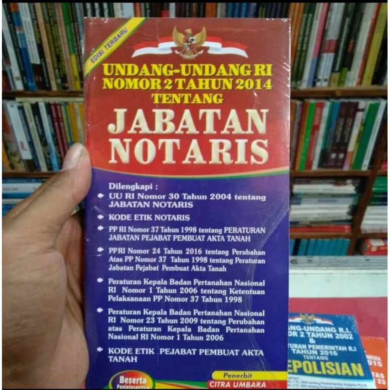 Jual UNDANG UNDANG RI NO 2 TAHUN 2014 TENTANG JABATAN NOTARIS | Shopee ...