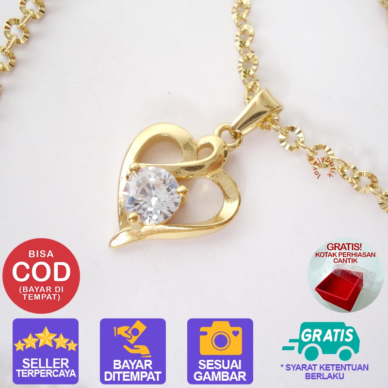 Lovelybutik kalung Titanium Anti Karat 4smar4 Kalung Wanita Titanium Model Terbaru Cw