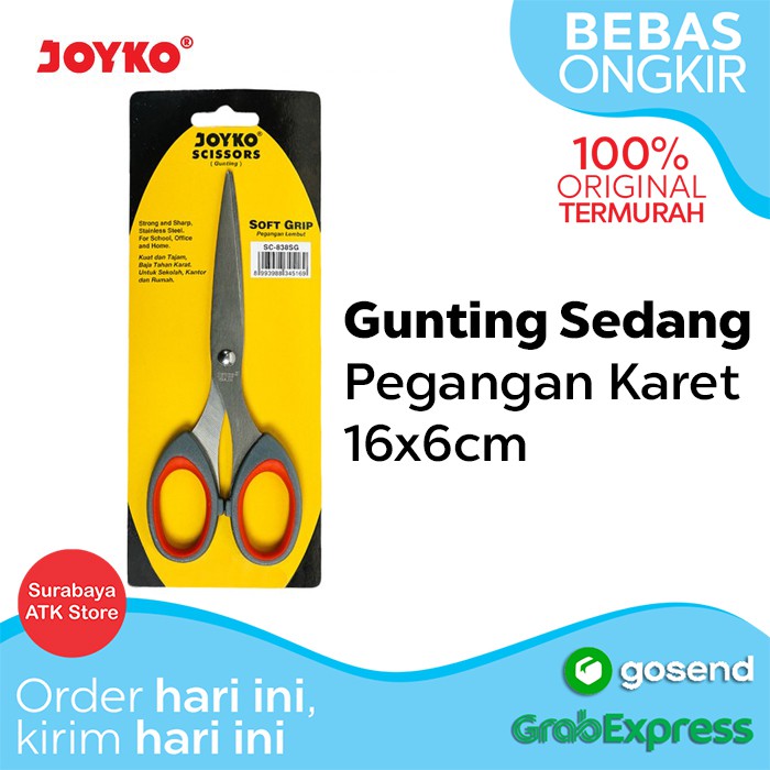 

Gunting Sedang Joyko SC-838SG Scissors Tanggung Empuk Karet