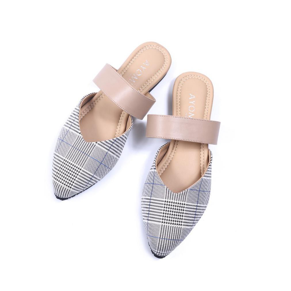 BEST QUALITY AYOMI - Hisa LLO-340 Mules Flat Shoes / Sepatu Wanita EKONOMIS
