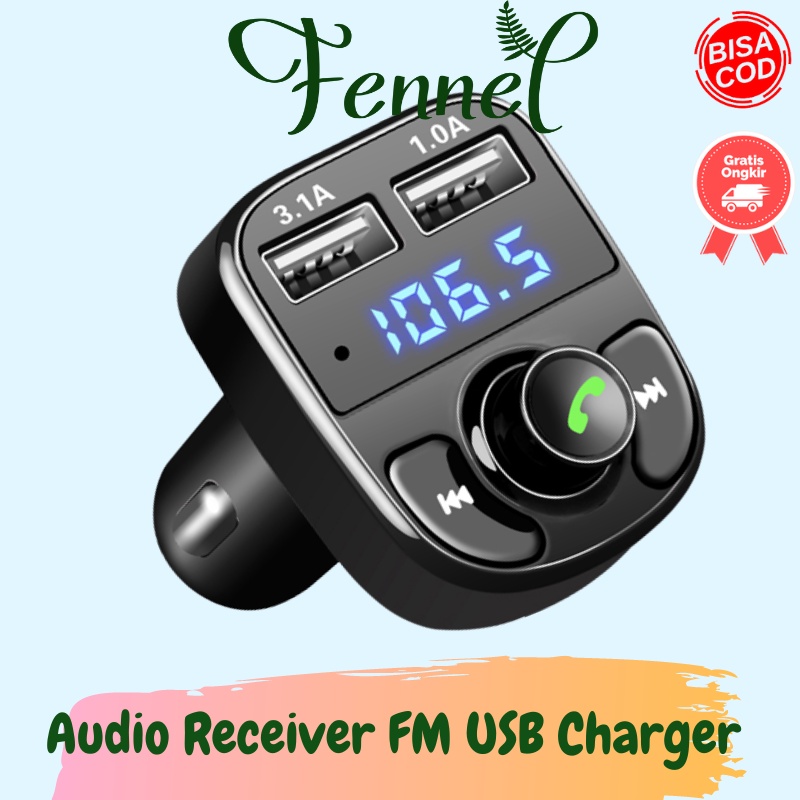 Audio Receiver FM Transmitter Handsfree Dengan USB Charger HY-82