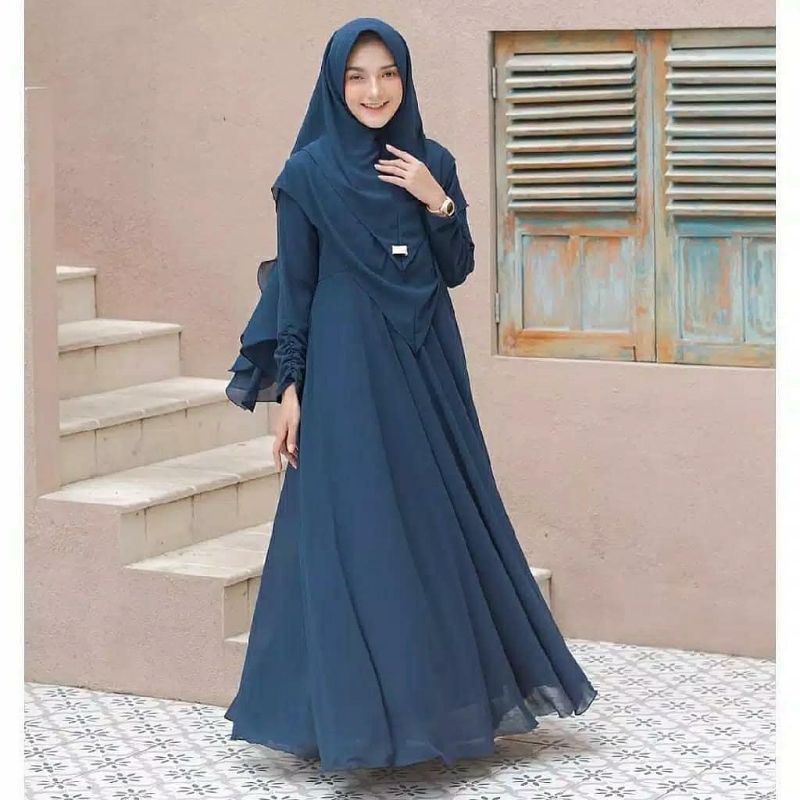 Gamis wanita Busui crinkle airflow OOTD TYANISA DRESS Fashion muslim terlaris Lebaran simple mewah