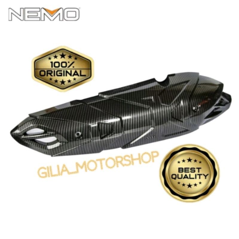 pelindung knalpot Nmax new 2020carbon hitam tutup knalpot Nmax 2020