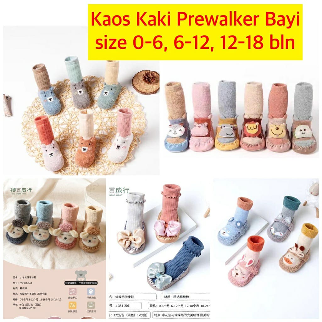 BANDUNG Kaos Kaki Korea Kartun Kaki Anak Anak Katun Bayi Non-Slip Kaos Kaki Anak bayi Cute Kaos Kaki Bayi Ada Anti Slip Kaos Kaki Import Kaos Kaki Dasi Kaos Kaki prewalker bayi Anak Karakter Lucu sepatu kaos kaki gambar timbul