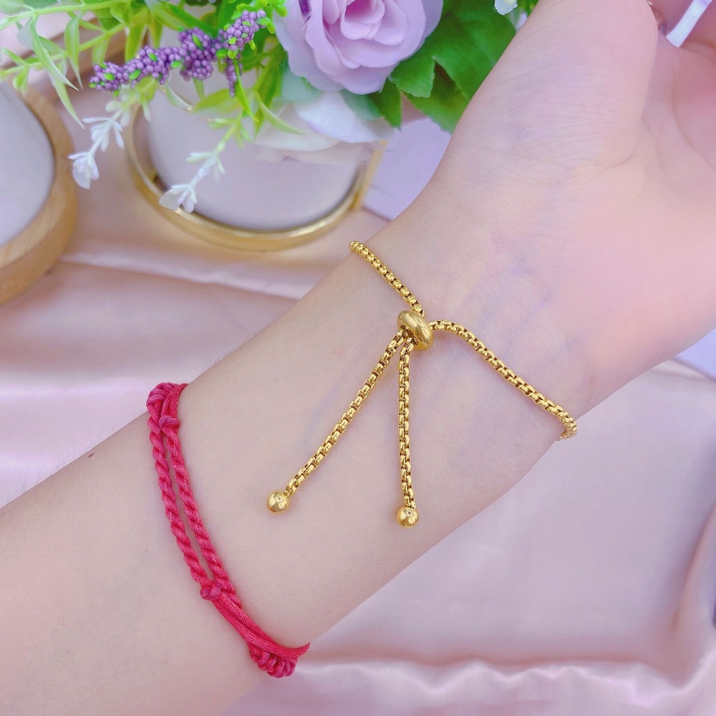 Gelang serut tiga kupu titanium korea style anti karat - ercassia