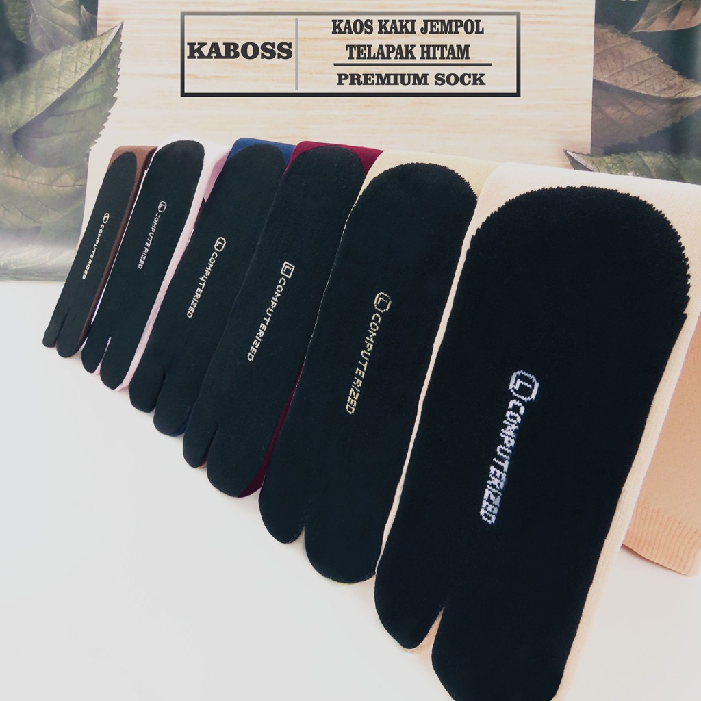 Kaboss Kaos Kaki Jempol Telapak Hitam Nylon Premium