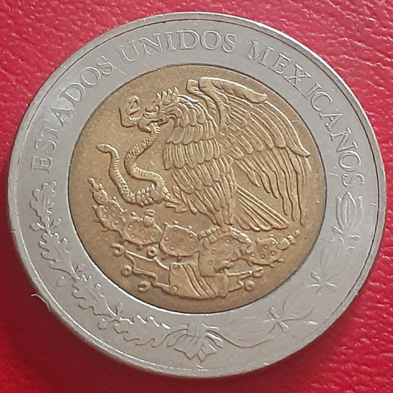 Uang Koin Kuno Luar Bimetal 5 Dollar Pesos Mexico Tahun 2014