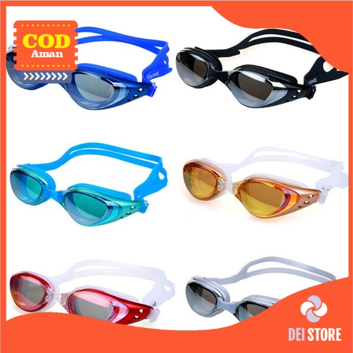 Kacamata Renang Dewasa Anti UV Fog Mirrored, Swim Glasses yang Nyaman dilengkapi Strong Nose Bridge