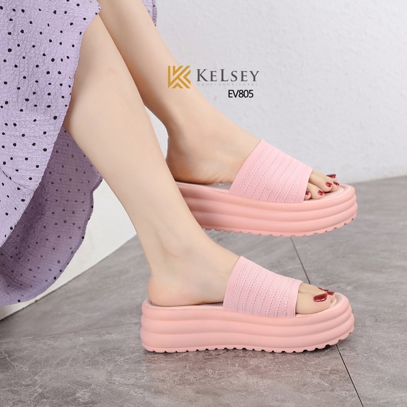 (GRATIS ALAS KAKI) NICOLE Sandal Wedges Wanita Kelsey Import EV805 / Wedges Sandal Wanita