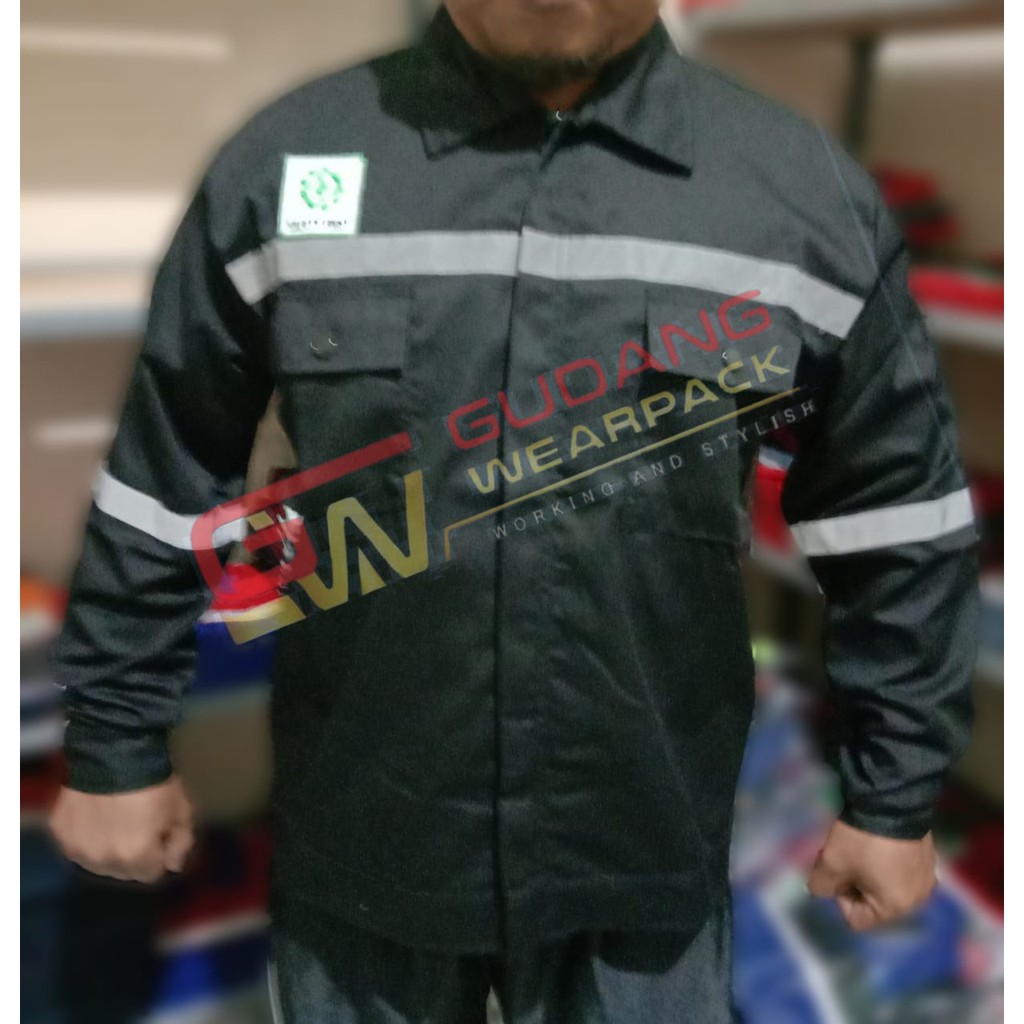 Gudang Wearpack - Baju Kerja Seragam Proyek Warna Hitam Polos