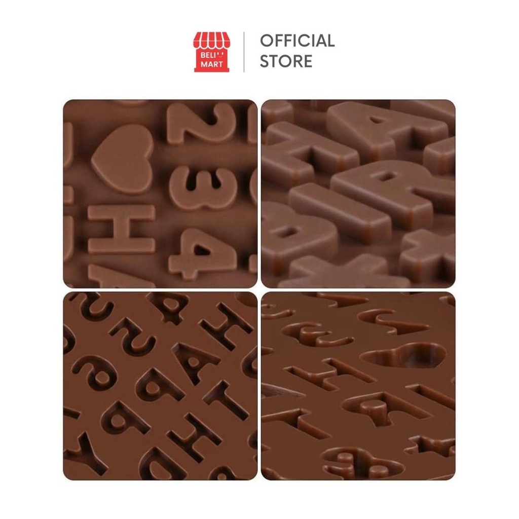 [BELIMART] Silicone Mold Food Grade Motif Alphabet Number | Cetakan Silikon Happy Birthday Simbol Abjad Nomor Makanan Resin Sabun Clay Coklat Fondant