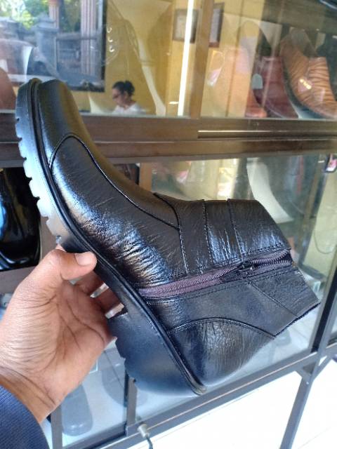 MANDIENS K183KY - Sepatu Boots Kulit Sapi Asli Medali  Sepatu Kulit Pdh Tni Polri Jenggel Gaya Koboi