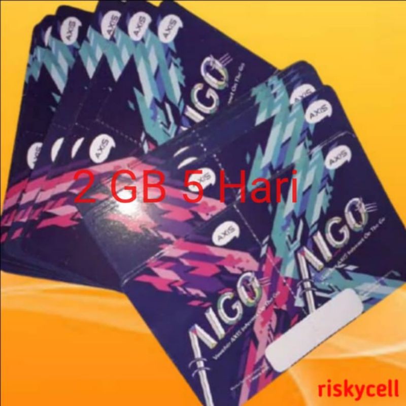 Vocher Voucher paket data kuota Axis aigo 2 gb 5 hari Nasional