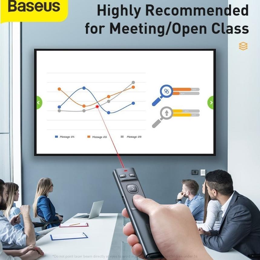 ✵ Baseus Orange Dot Wireless Laser Presenter Pointer USB + Usb Type C - Laser pointer Baseus ♚