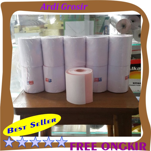 

BEST SELLER !!! Kertas struk kasir 75 x 60. 2 ply - 1 Carton isi 100 roll