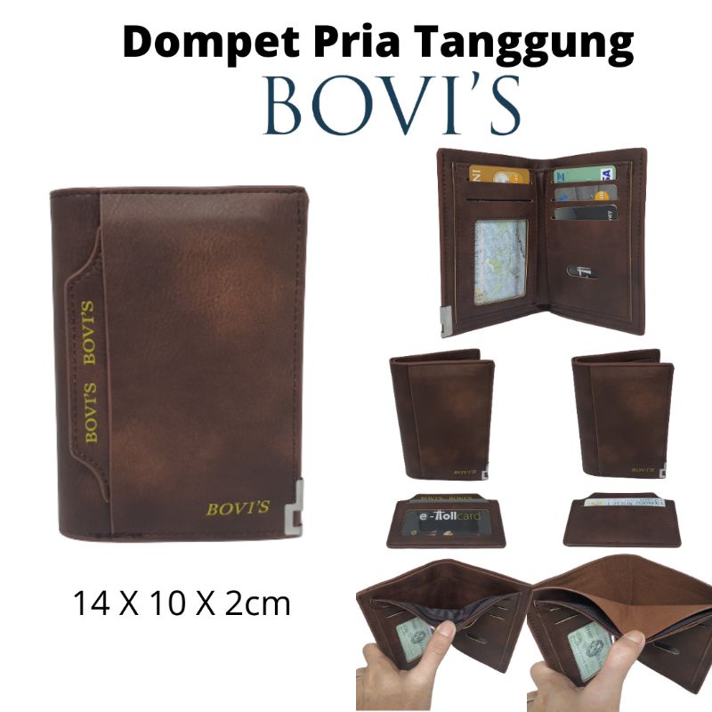 Dompet Pria Bovis Tanggung 3/4 Kulit Murah Terbaru Model Kantung Samping (J08-4)