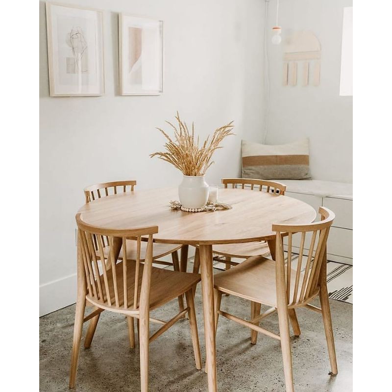 Meja makan minimalis kayu jati perhutani