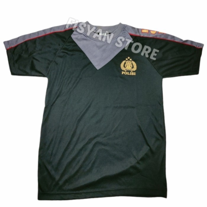 Kaos Polisi | Kaos Rehlan Polisi Kombinasi Hitam dan Coklat