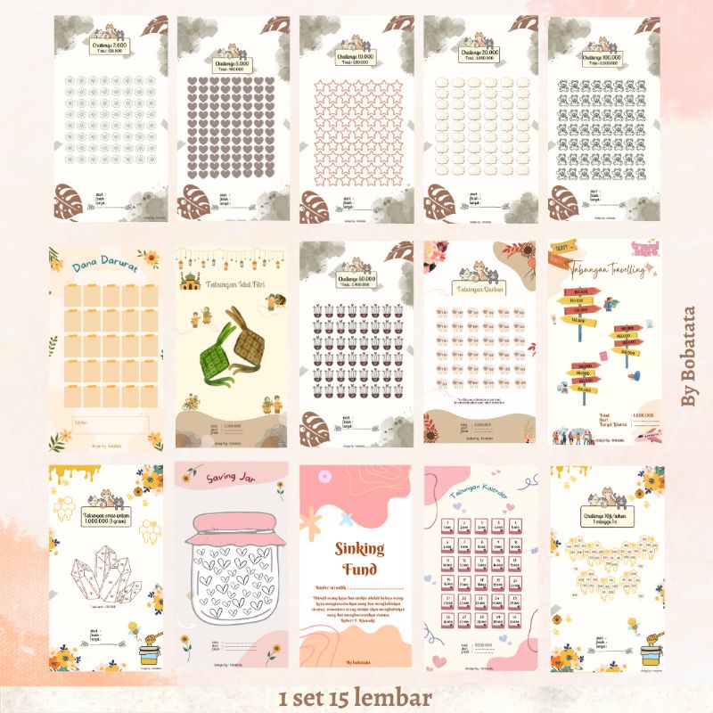 

Saving challenge A6 15 lembar (gratis sticker deco)