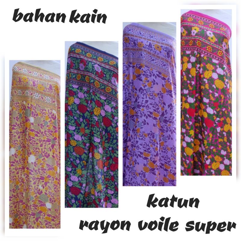 bahan kain katun rayon voile super ( 1 yard)