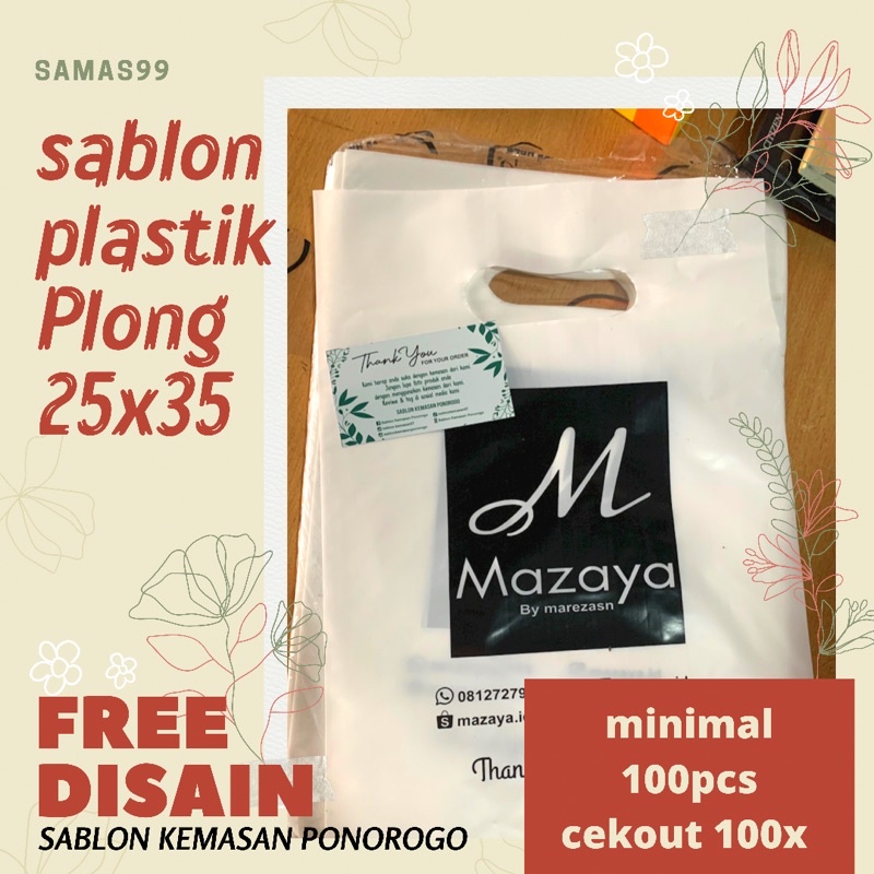 Sablon Plastik Olshop 25x35 sablon packing olshop kurah