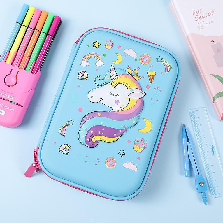 

[KODE 7B8DY] Tempat pensil unicorn kotak pensil pensil case hardtop 3D unicorn lucu