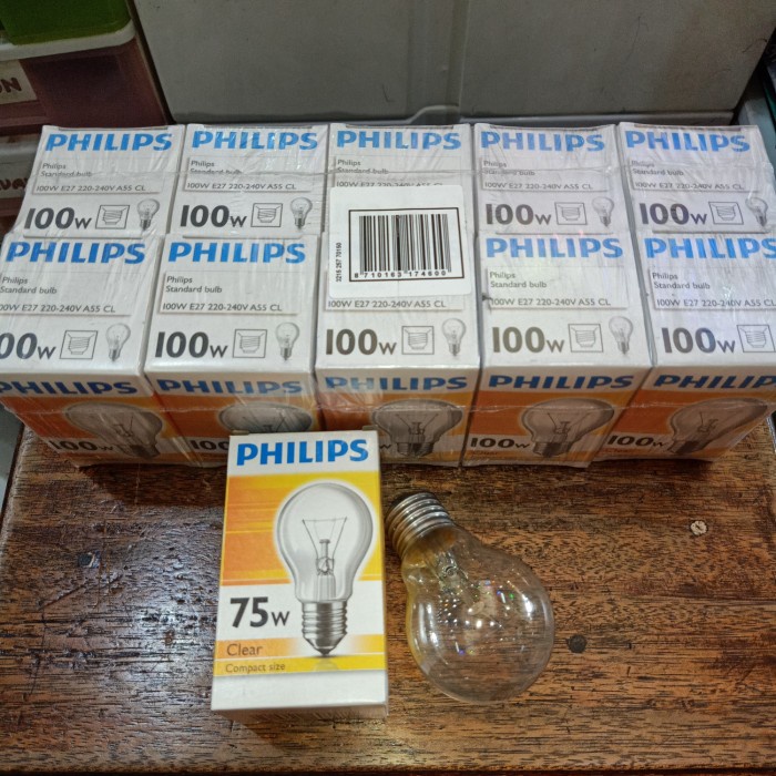 PHILIPS Dop Pijar 15w 25w 60w 75w 100w / Lampu Kuning Panas