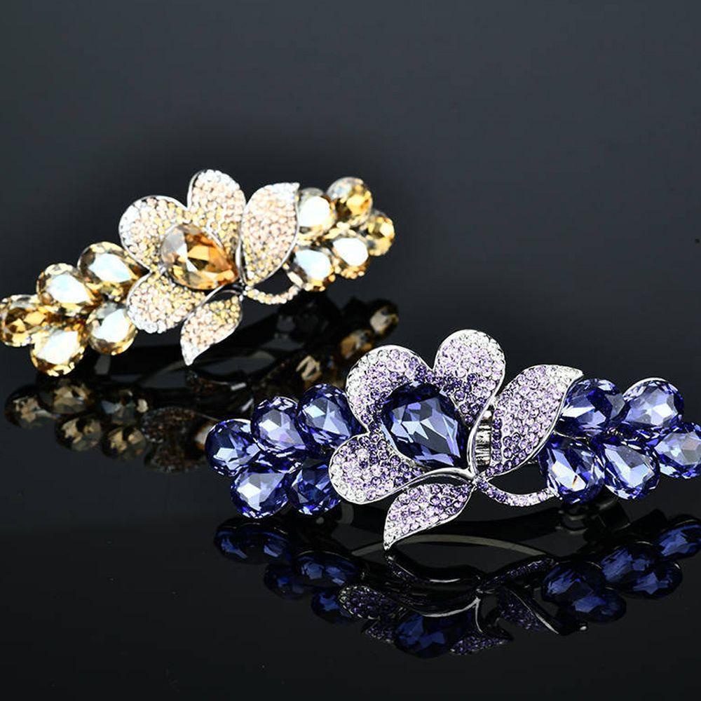 Agustina Jepit Rambut Wanita Geometris Vintage Bunga Untuk Anak Perempuan Tulip Ponytail Holder Spring Clips