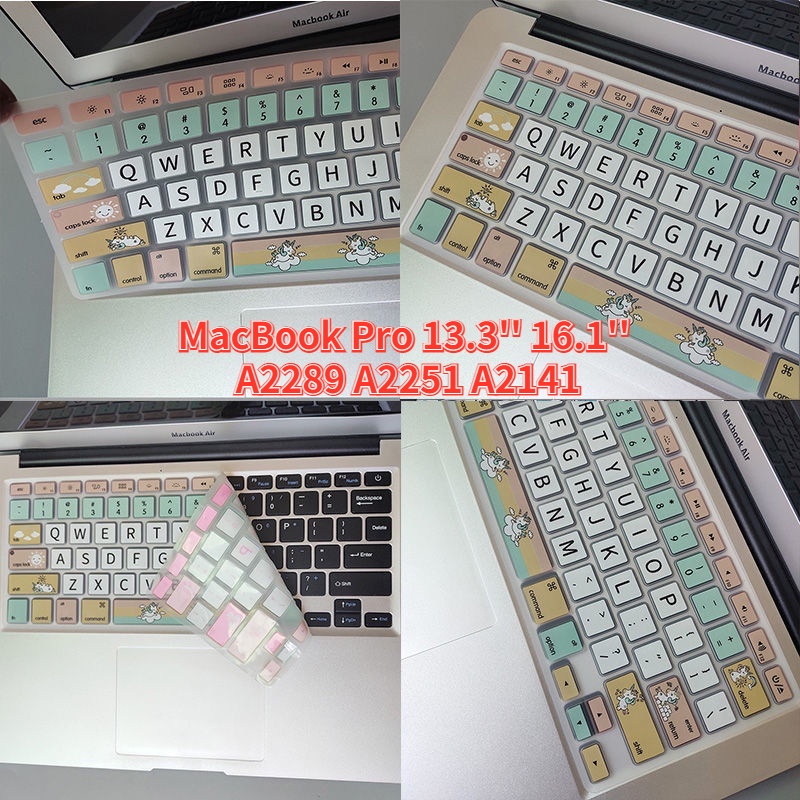 Cover Pelindung Keyboard MacBook Pro 13.3 '' 16.1 '' 2020 A2289 A2251 A2141 Motif Kartun Bahan Silikon