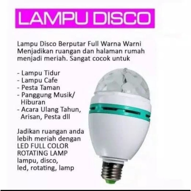 lampu disko disco full warna led putar colour rainbow