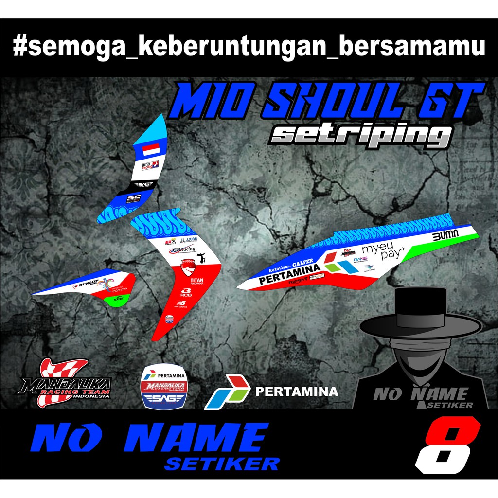 Striping MIO SOUL GT mandalika racing (8) - Sticker Striping Variasi list Yamaha MIO SOUL GT