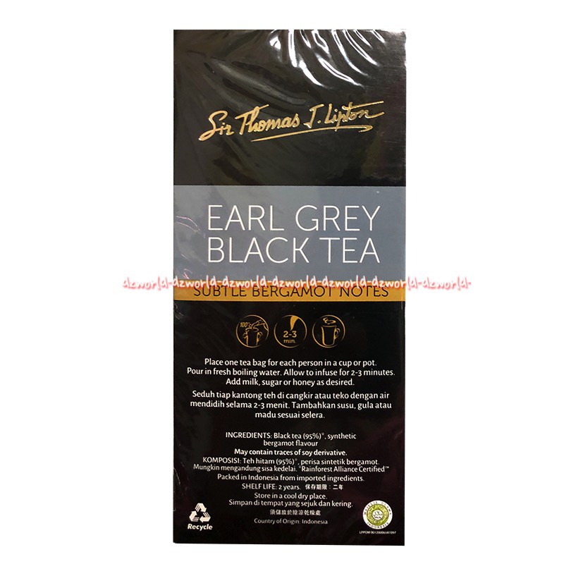 St Thomas  J Lipton Fresh Earl Grey 25bag Black Tea English Breakfast Decaffeinated Green Teh Hitam