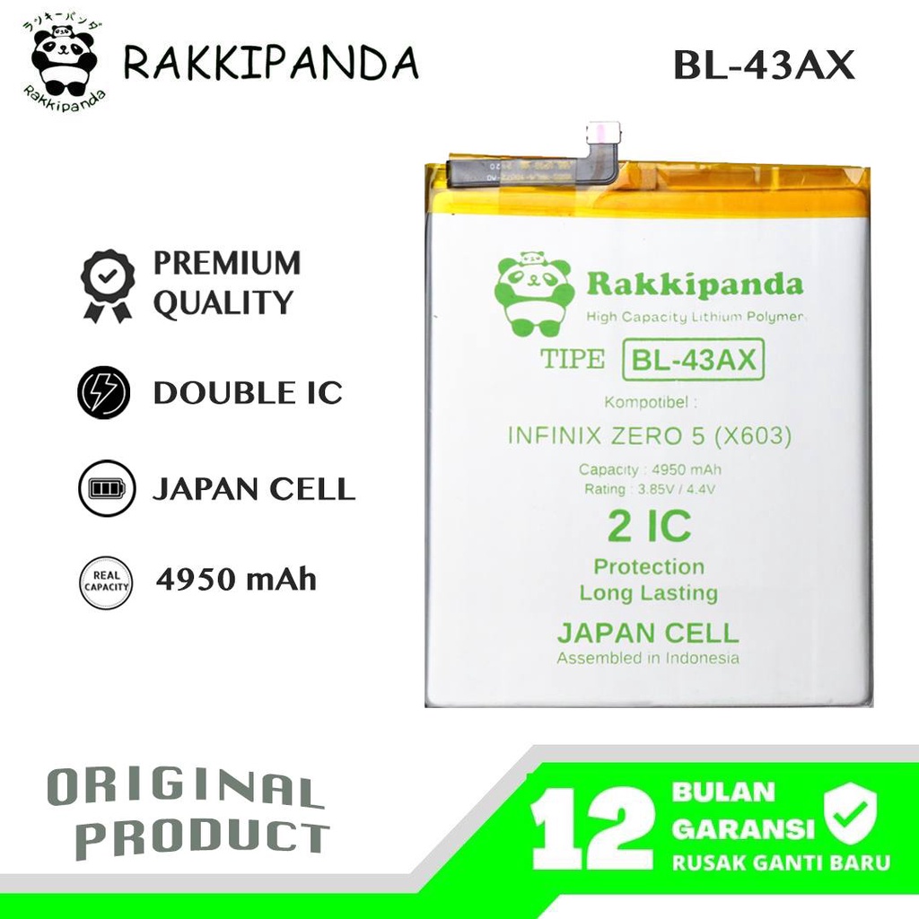 R/K- RakkiPanda - BL-43AX BL43AX Zero 5 X603 Batre Batrai Baterai