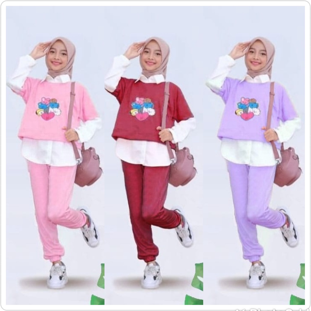 SET VIORA KID / SETELAN BAJU MUSLIM ANAK REMAJA TANGGUNG/ BUSANA MUSLIM ANAK PREMIUM/ SET SANTAI ANA