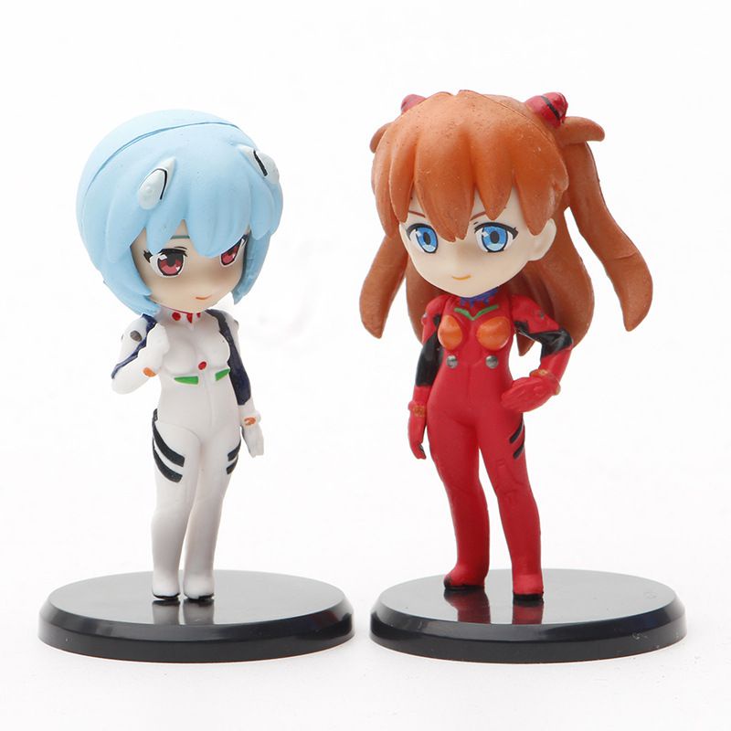 7cm Evangelion EVA Mini Figure Rei Ayanami Asuka Langley Souryuu Mari Illustriou Toys, decorations