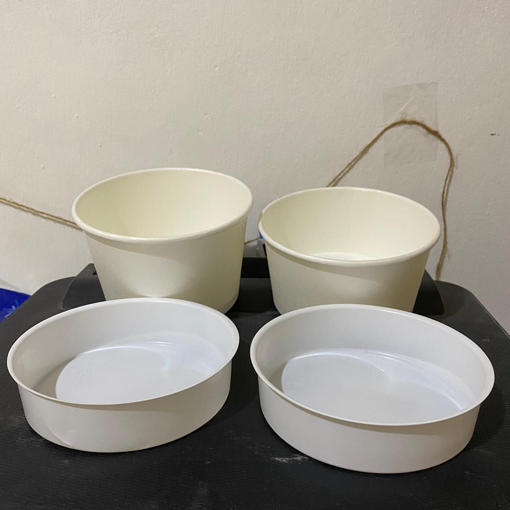 Inner Tray Polos Paper Bowl / Inner Tray Rice Bowl 650ml / 800ml isi 25pcs