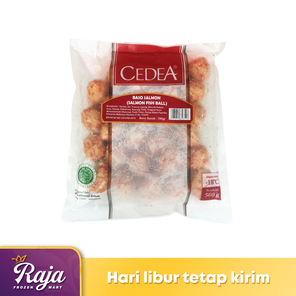 

Cedea Bakso Salmon 500gr / Makanan Beku / Frozen Food / Cedea / Bakso / Salmon / Kentang Beku