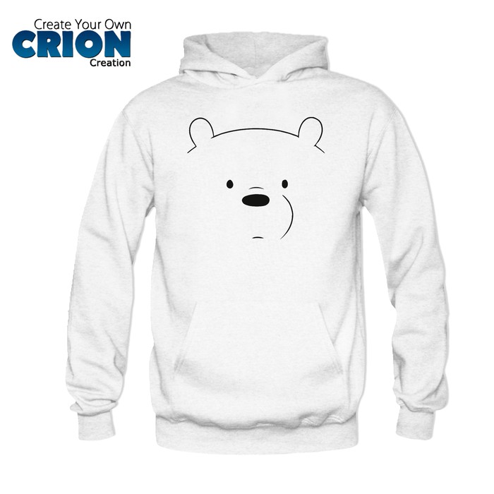 Jaket Sweater Hoodie - ice bear we bare bears face - By Crion