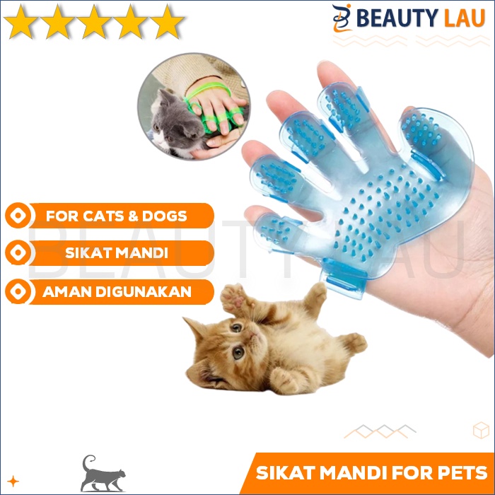 ALAT SIKAT SISIR MANDI KUCING ANJING GROOMING HEWAN MODEL TELAPAK TANGAN MURAH