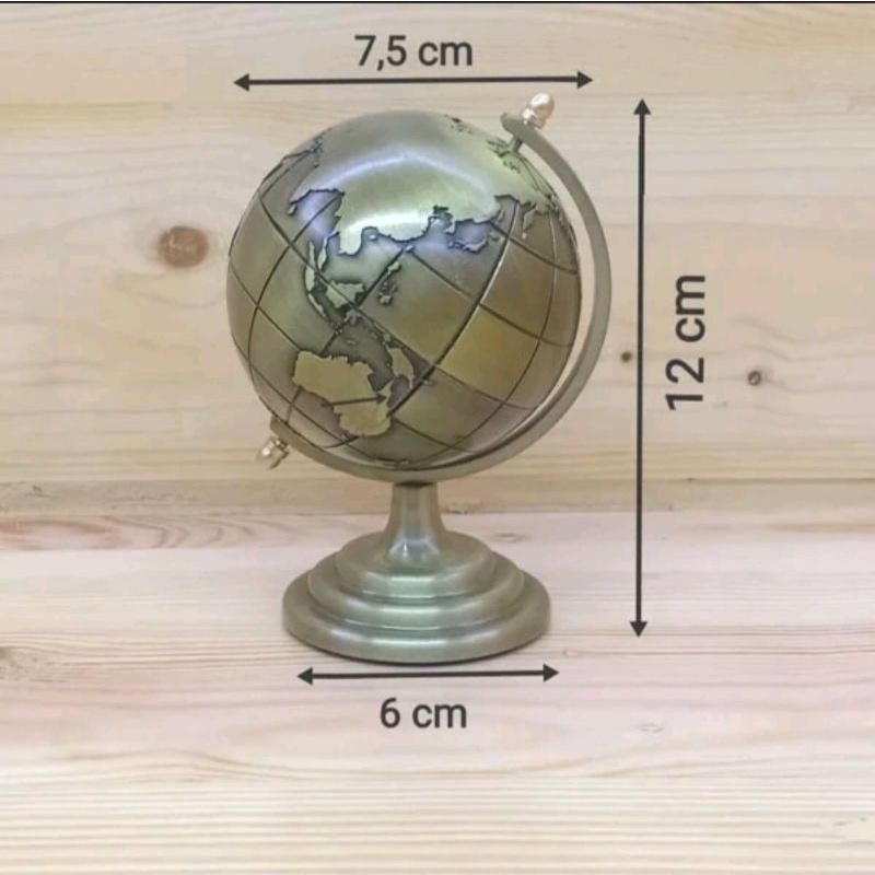 MINIATUR BOLA DUNIA / MINIATUR GLOBE LOGAM ORI